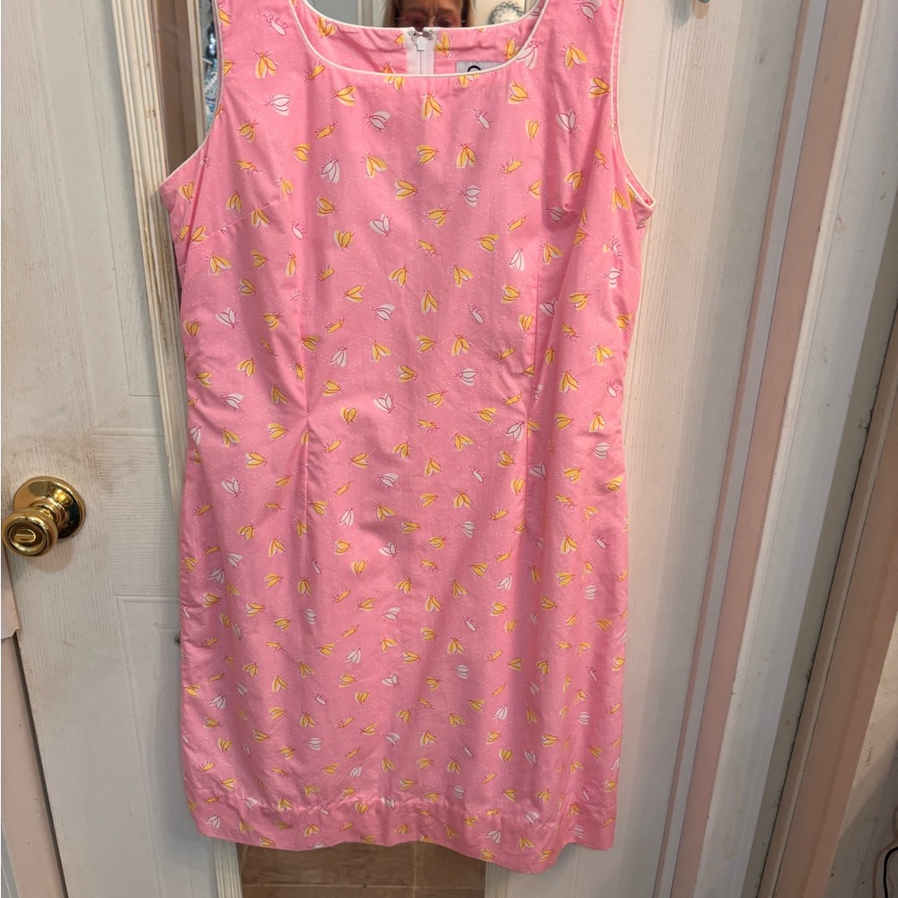Lilly Pulitzer Pink Sleeveless Dress with Yellow and White Accents